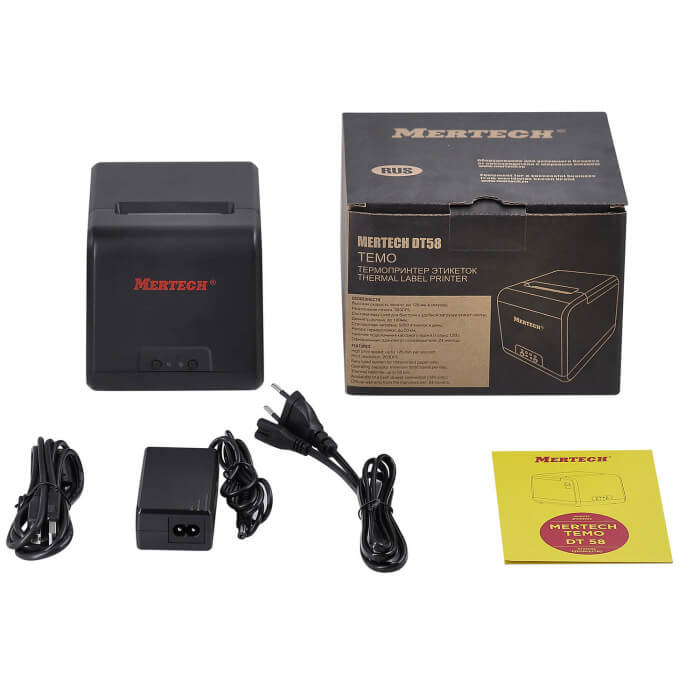 Принтер этикеток MERTECH DT58 TEMO (USB) комплектация Принтер этикеток MERTECH DT58 TEMO (USB) комплектация